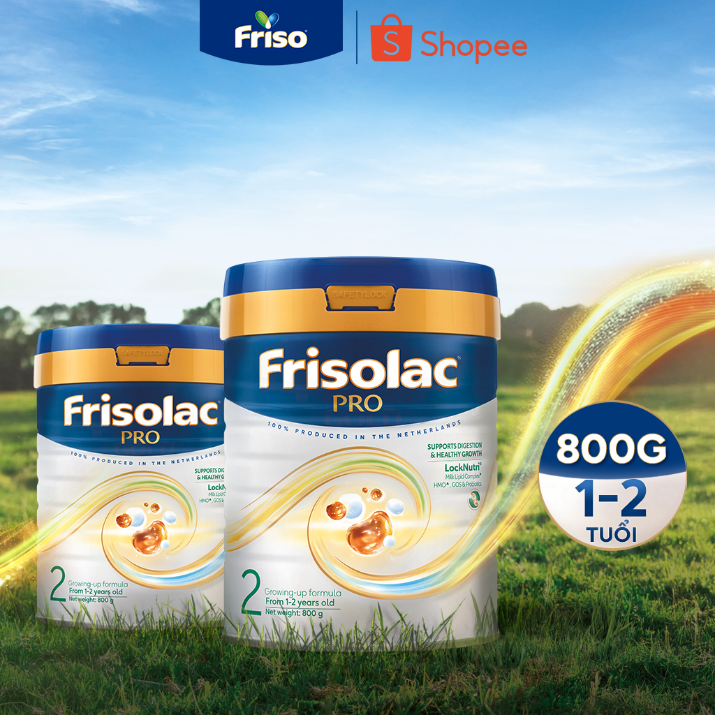 Combo 2 Lon Sữa Bột Frisolac Pro 2 800G cho trẻ từ 1-2 tuổi