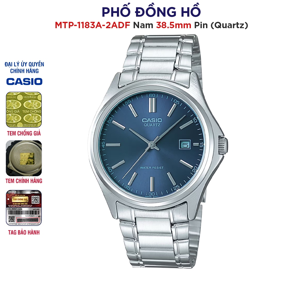Đồng hồ nam dây kim loại Casio chính hãng Anh Khuê MTP-1183A-2ADF