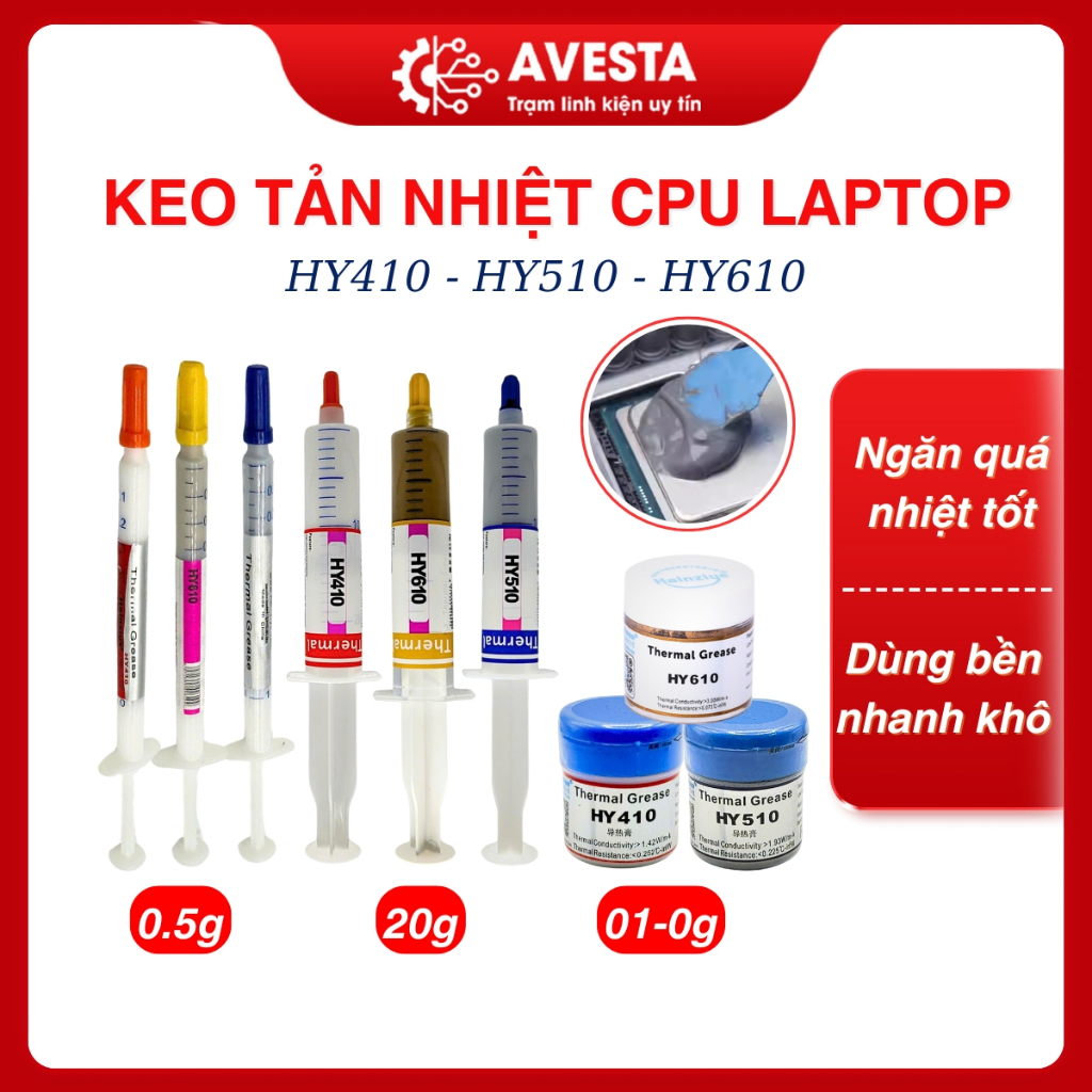 Keo tản nhiệt CPU laptop HY410 HY510 HY610 chất lượng tốt AVESTA.