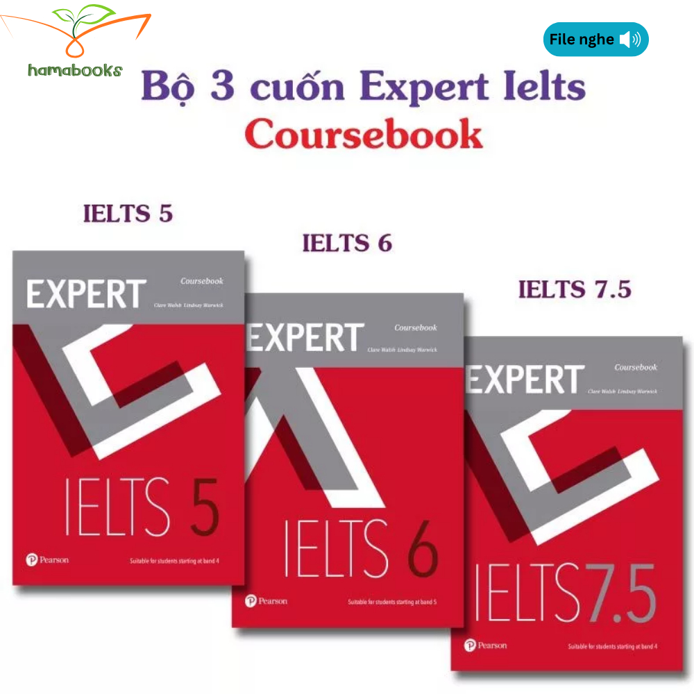 Sách - Expert IELTS 5, 6, 7.5 Coursebook - Tặng audio - Bản in lazer đẹp nét