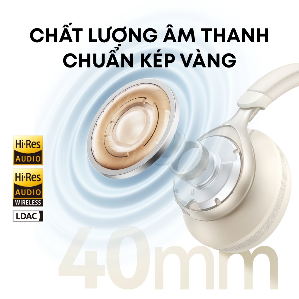 Tai nghe không dây chụp tai soundcore Space One | Âm thanh Hi-res | Giảm ồn 98% | 55h phát nhạc | BigBuy360 - bigbuy360.vn