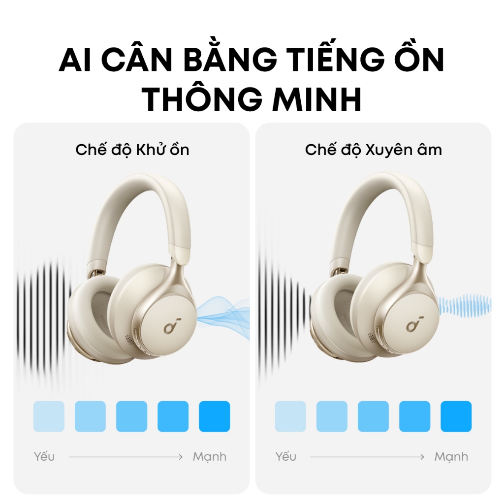 Tai nghe không dây chụp tai soundcore Space One | Âm thanh Hi-res | Giảm ồn 98% | 55h phát nhạc | BigBuy360 - bigbuy360.vn
