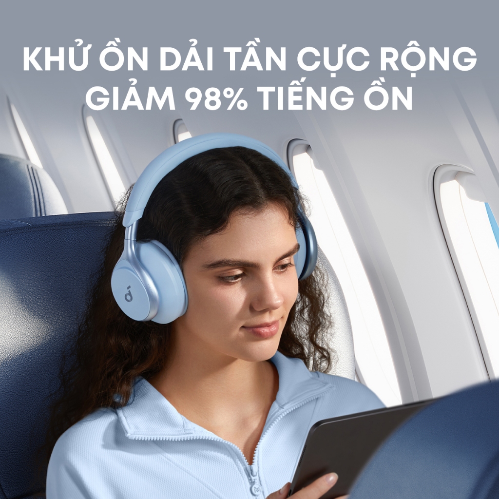 Tai nghe không dây chụp tai soundcore Space One | Âm thanh Hi-res | Giảm ồn 98% | 55h phát nhạc | BigBuy360 - bigbuy360.vn