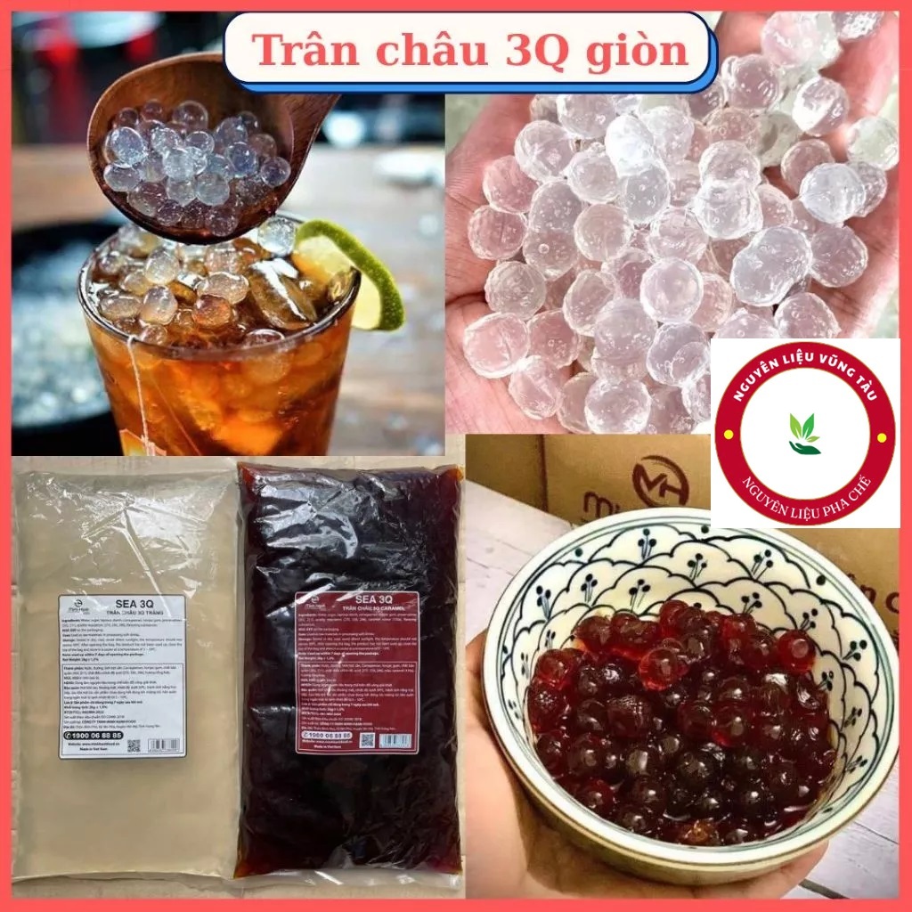Trân châu 3q Sea Jelly (Trắng & Caramel) Minh Hạnh - 3q Sea Jelly gói 2kg