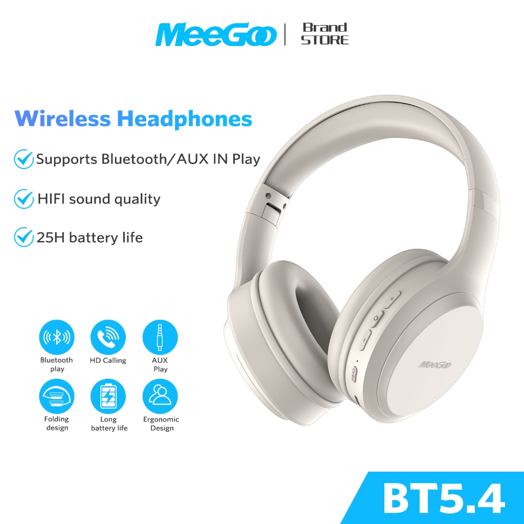 Tai Nghe Bluetooth Chụp Tai MeeGoo Âm Bass Mạnh,Headphone Không Dây Có Mic Chống Ồn