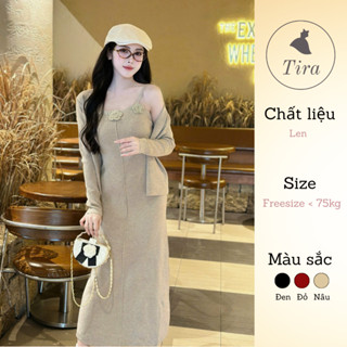  Set váy 3 bông hoa TIRA MAMA SV1732 Set váy cdg bầu Set bầu đi tiệc sang chảnh Bầu bí bao đẹp 