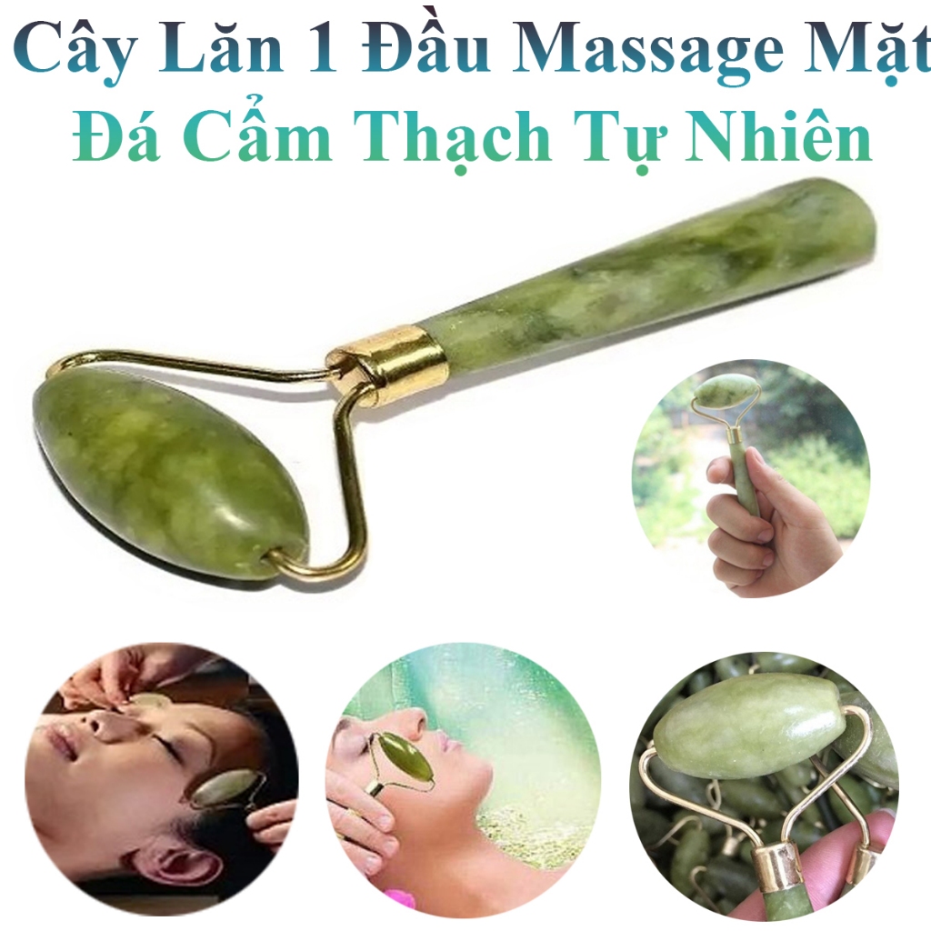 Cây Lăn 1 Đầu Massage Mặt Đá Cẩm Thạch Tự Nhiên