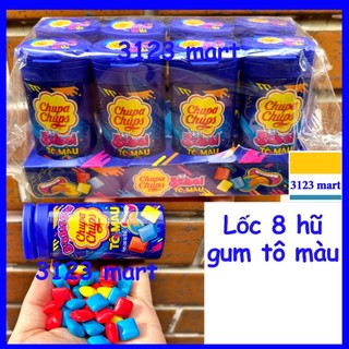   hsd 07 2027   Lốc 8 hũ  Kẹo sing GUM tô màu BIG BABOL Chupa Chups 27g hũ 