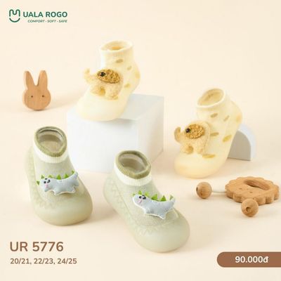 Giày bún tập đi cho bé Ualarogo đế Cao su mềm dẻo chống trượt an toàn bảo vệ ngón thoáng khí 5776