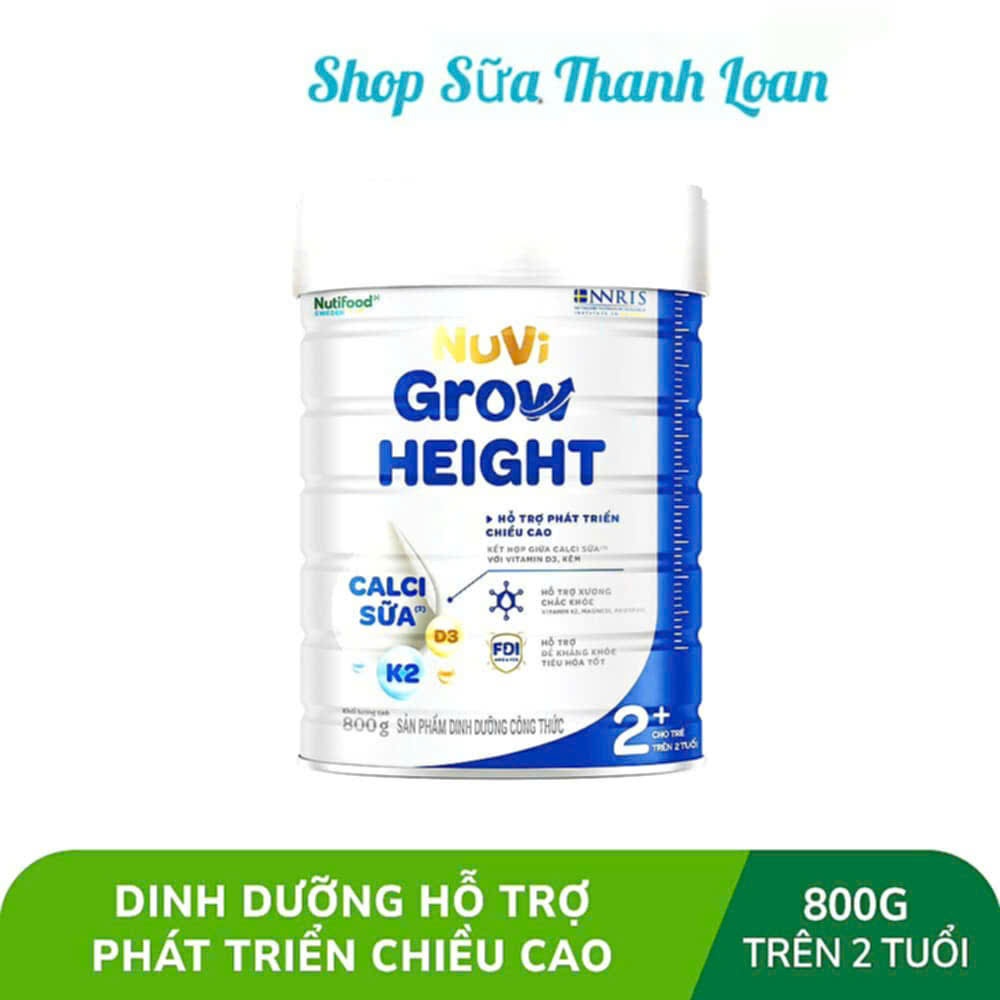(HSD T10-2027) (Mẫu Mới Có Tích Điểm) Sữa Bột Nutifood Nuvi Grow 2+ 800g.