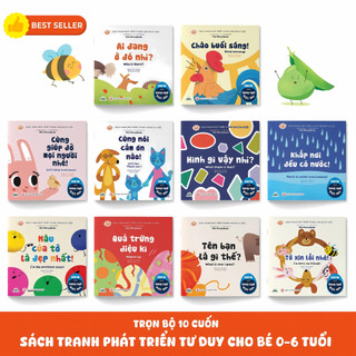  Sách - Combo 10 Quyển Ehon Phát Triển Tư Duy Cho Bé 0 - 6 Tuổi - Song Ngữ Việt Anh 