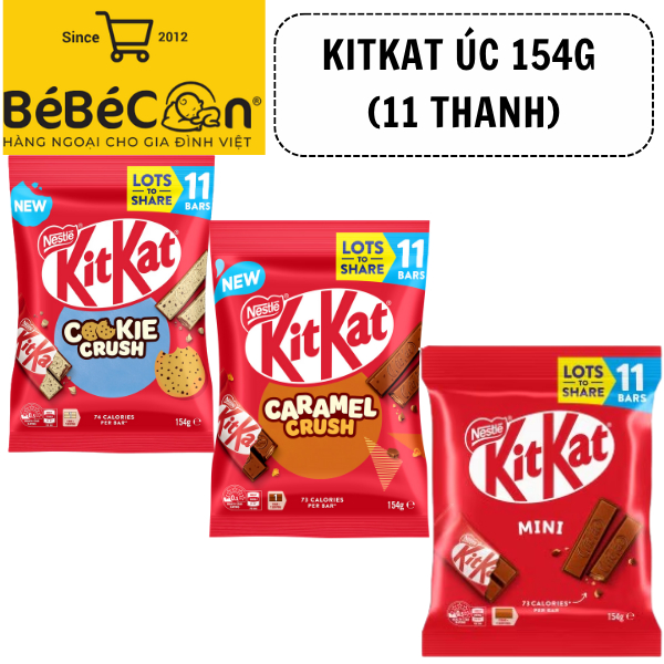[MIX VỊ KITKAT ÚC] Socola KitKat Chocolate Pack 154g