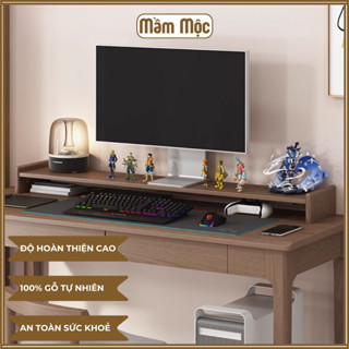   DÀI 120cm RỘNG 25cm  Kệ gỗ nâng màn hình máy tính laptop Kệ gỗ Decor từ gỗ thông tự nhiên sơn màu lau gốc thực vật 