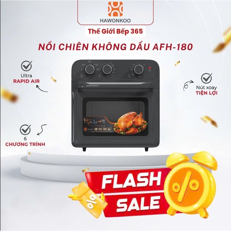 Nồi chiên không dầu Hawonkoo AFH-180 - Dung Tích Lớn, Dễ Sử Dụng, Dễ Vệ Sinh