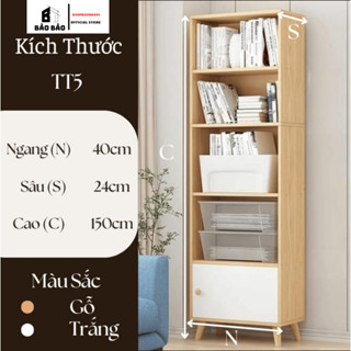  Kệ gỗ nhiều tầng có hộc tủ trang trí decor Bảo Bảo chất liệu gỗ MDF- KTT 