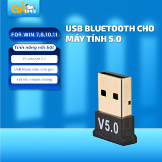 USB Bluetooth 5.0 dành cho PC - Bộ chuyển đổi Bluetooth USB nhỏ gọn tiện dụng - BCD