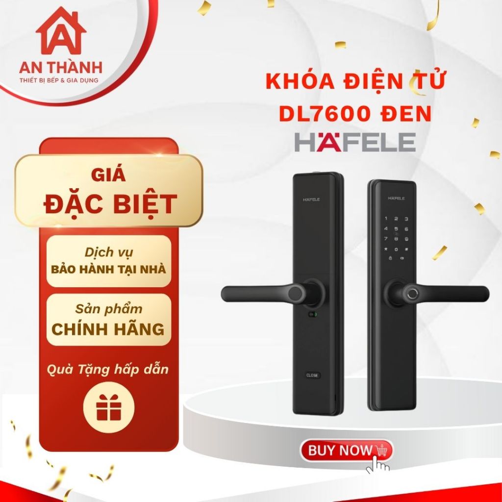KHÓA ĐIỆN TỬ HAFELE DL7600 ĐEN – Thiết kế sang trọng, vận hành thông minh