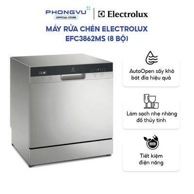 [Shopee Lắp Đặt 0Đ HN HCM Cũ] Máy Rửa Chén Electrolux EFC3862MS (8 Bộ) - Công Nghệ Sấy, Diệt Khuẩn - Bảo hành 24 tháng