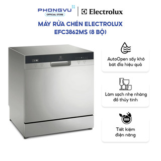   Shopee Lắp Đặt 0Đ HN HCM  Máy Rửa Chén Electrolux EFC3862MS  8 Bộ  - Công Nghệ Sấy Diệt Khuẩn 