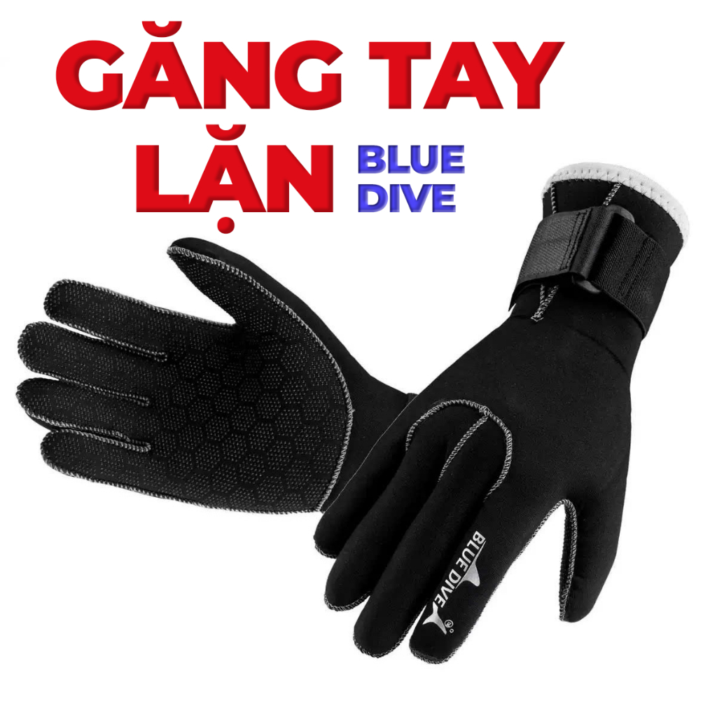 Bao tay lặn biển, găng tay lặn biển BLUE DIVE dày 3mm DIVING GLOVES SCUBA GEAR