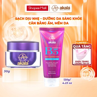  Combo Sữa Rửa Mặt  HÀN QUỐC  B5 Tạo Bọt Sạch Sâu Hydration Balance akala 120g & Kem Dưỡng Trắng BIO-PEPTIDES akala 30g 