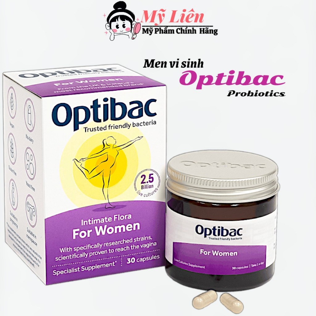 Men Vi Sinh Optibac Tím Probiotics For Women - nội địa UK (30v)