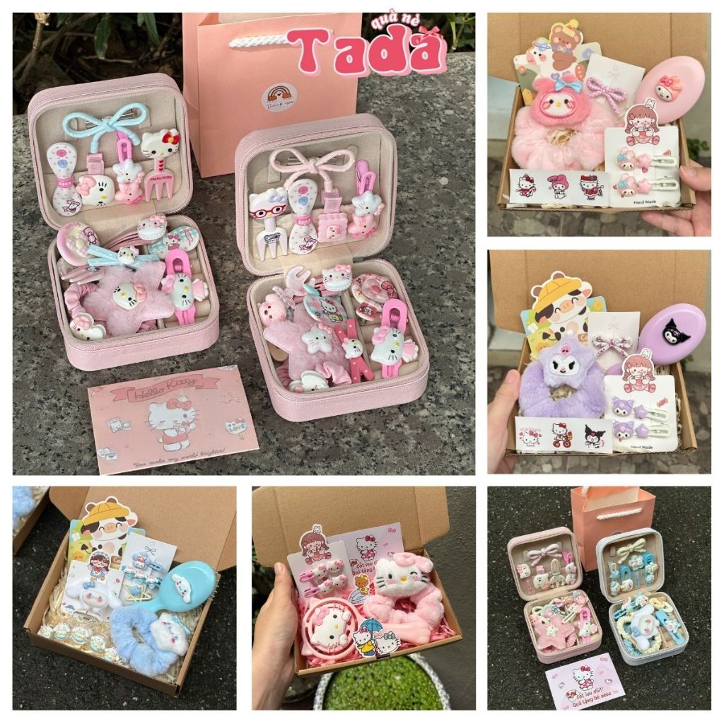 Set quà tặng cho bạn gái bé gái phụ kiện tóc kitty nhiều mẫu đẹp đáng yêu tặng sinh nhật dịp lễ trung thu Tada