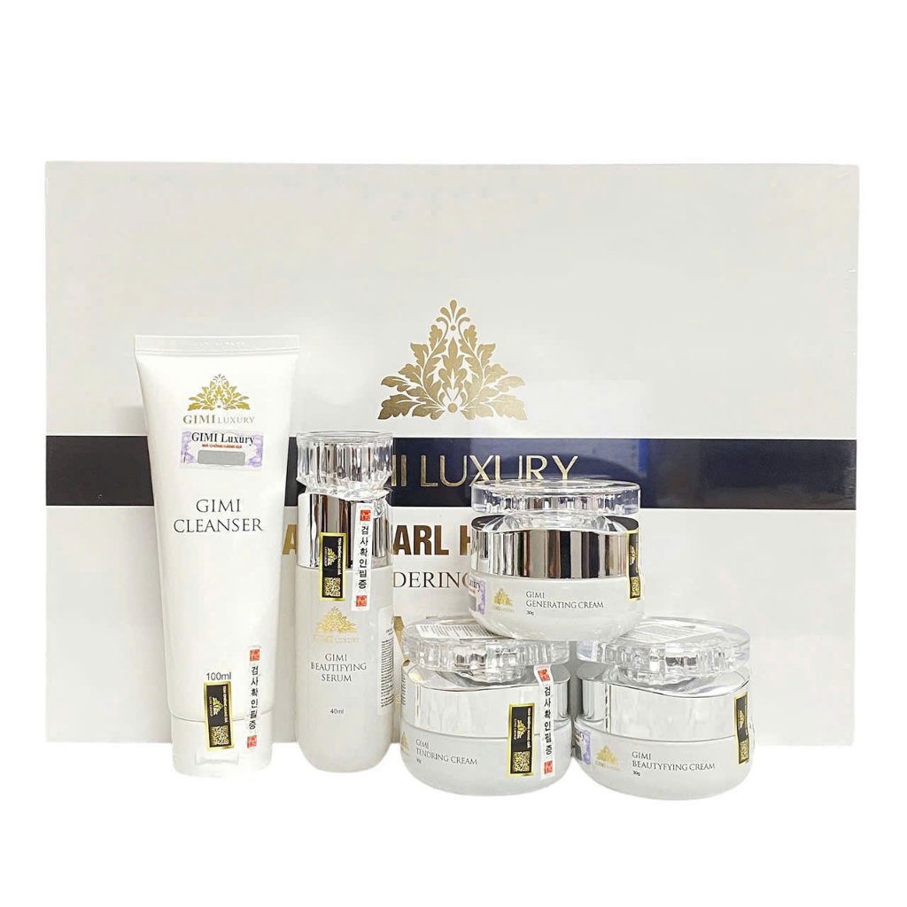 (Mẫu mới) Bộ mỹ phẩm Gimi Luxury Vip mờ nám dưỡng trắng da Hàn Quốc , đầy đủ tem chính hãng.
