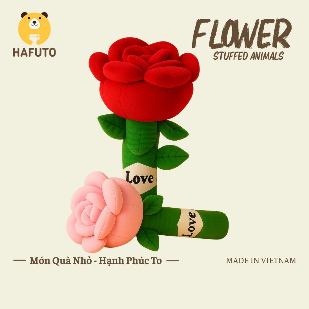 Gấu Bông Hoa Hồng Khổng Lồ Hafuto , Bông Hoa Hồng Gấu Bông, Món Quà Tình Yêu Ngọt Ngào Hot Trend