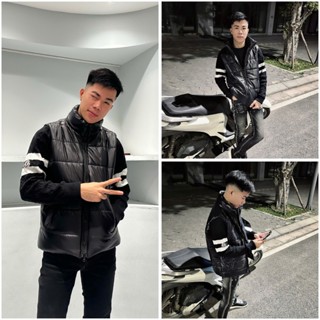  Áo Phao Tay Len AK23 Phối Tay Len Logo Quét Chip Chất Liệu Phao Trần Bông 3 Lớp Thời Trang Nam 