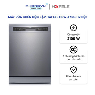 [Shopee Lắp Đặt 0Đ HN HCM] Máy rửa chén độc lập Hafele HDW-F60G/ 535.29.590 (12 bộ) - 6 chương trình, Phù hợp <5 người