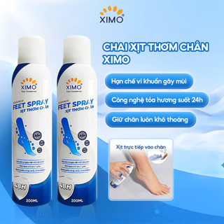  Xịt thơm chân Ximo 200ml giúp khử mùi hôi chân và khử mùi giày ngăn tiết mồ hôi và vi khuẩn gây mùi 
