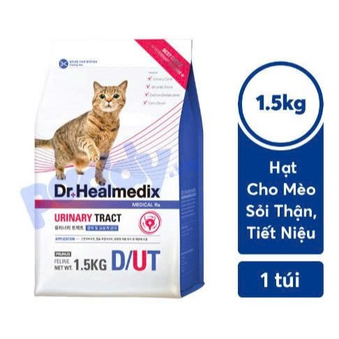 (Gói 1.5kg) Thức ăn hạt cho mèo Dr. Healmedix Urinary Tract Feline D/UT – Hỗ trợ sức khỏe đường tiết