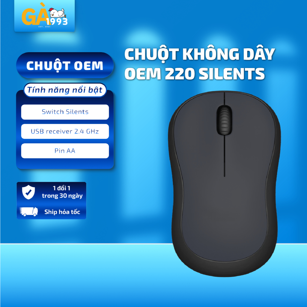 Chuột không dây ,chuột máy tính không dây Silent phù hợp văn phòng, laptop - BABY CHICKEN DECOR