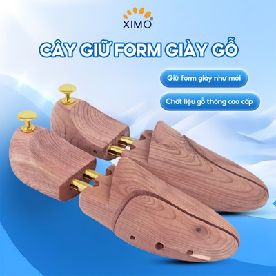 Cây giữ form giày chất liệu gỗ tuyết tùng shoe tree cao cấp XIMO (XCGFG05)