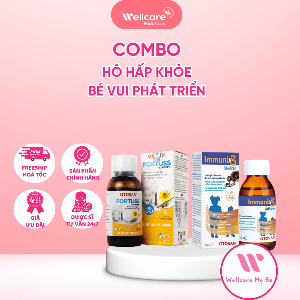 [NHI KHOA] Combo Otosan Immunix & Fortuss Bộ 2 Món Tăng Đề Kháng Hô Hấp Khỏe
