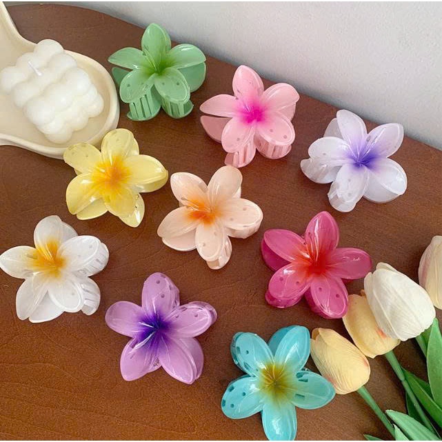 Set 12 Chiếc Kẹp  Tóc Hoa Sứ Loại 8cm Màu Sắc Mùa Hè - Phụ Kiện Tóc Cho Mùa Hè