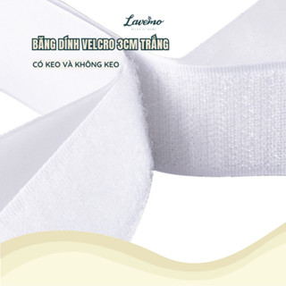  Băng Dính Gai Velcro Dán Xé Có Keo Nhám Bông Gai Bán Theo Mét Dài Loại 3cm Màu Trắng BDT 