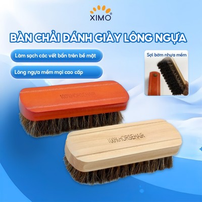 Bàn chải đánh giày làm từ lông ngựa Horsehair cao cấp XIMO cỡ vừa (XBCDG01)