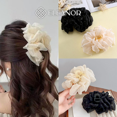 Kẹp tóc nữ Eleanor Accessories kẹp càng cua to phồng ánh nhũ lấp lánh phụ kiện tóc 10751