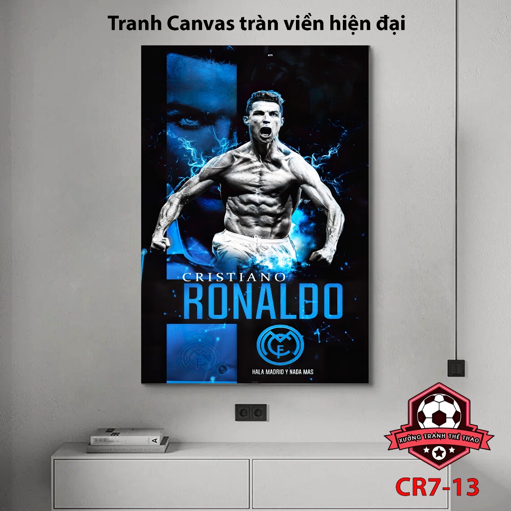 (Ronaldo CR7)Tranh Canvas treo tường Cristiano RonaldoCR7, tranh canvas căng tràn viền của CR7