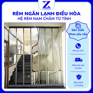  Rèm Nhựa Trong Suốt Viền Nam Châm Từ Tính ZISACO  Tặng Phụ Kiện+Ốp Chân  Kín Tuyệt Đối Cản Gió 100% 