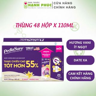  Thùng 48 Hộp Sữa Nước Pediasure Vani Ít Ngọt 110ml Chính Hãng Abbott  bao bì thay đổi theo từng đợt  
