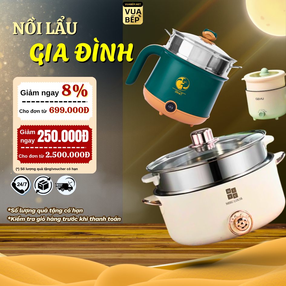 Nồi Lẩu Điện Đa Năng Cao Cấp MISU LOUIS Dung Tích 4L, Chống Dính, Đường Kính 28cm, Có Xửng Hấp Inox (4)