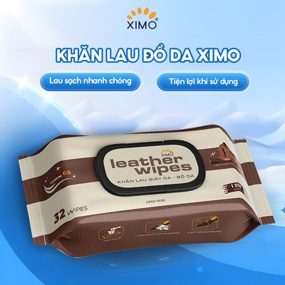 Khăn lau đồ da Ximo Leather Wipes 32 khăn giúp vệ sinh bề mặt đồ da