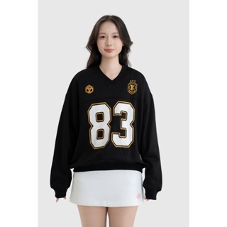  Áo Nỉ Không Mũ BOO Cổ Tim Da Cá In Graphic 83 86 Cá tính độc lạ 