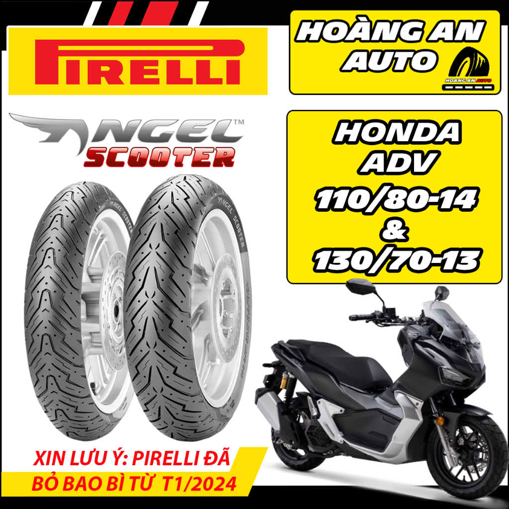 (Pirelli cho ADV 150 160) Cặp vỏ lốp xe Pirelli Angel Scooter cho ADV size 110/80-14 & 130/70-13