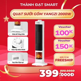 Quạt Sưởi Gốm Yangzi,Máy Sưởi Đứng Núm Vặn Điều Chỉnh,Công Suất 2000W Tự Động Ngắt Khi Đổ An Toàn Tiết Kiệm