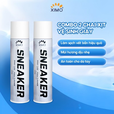 Combo 2 Chai Xịt Tạo Bọt Vệ Sinh Giày Ximo Sneaker Basic 300ml làm sạch giày cao cấp VSG02