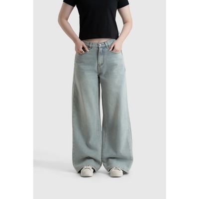 Quần Jeans Nữ BOO Dáng Wide-leg Thêu Logo Essential Chất Liệu Cao Cấp